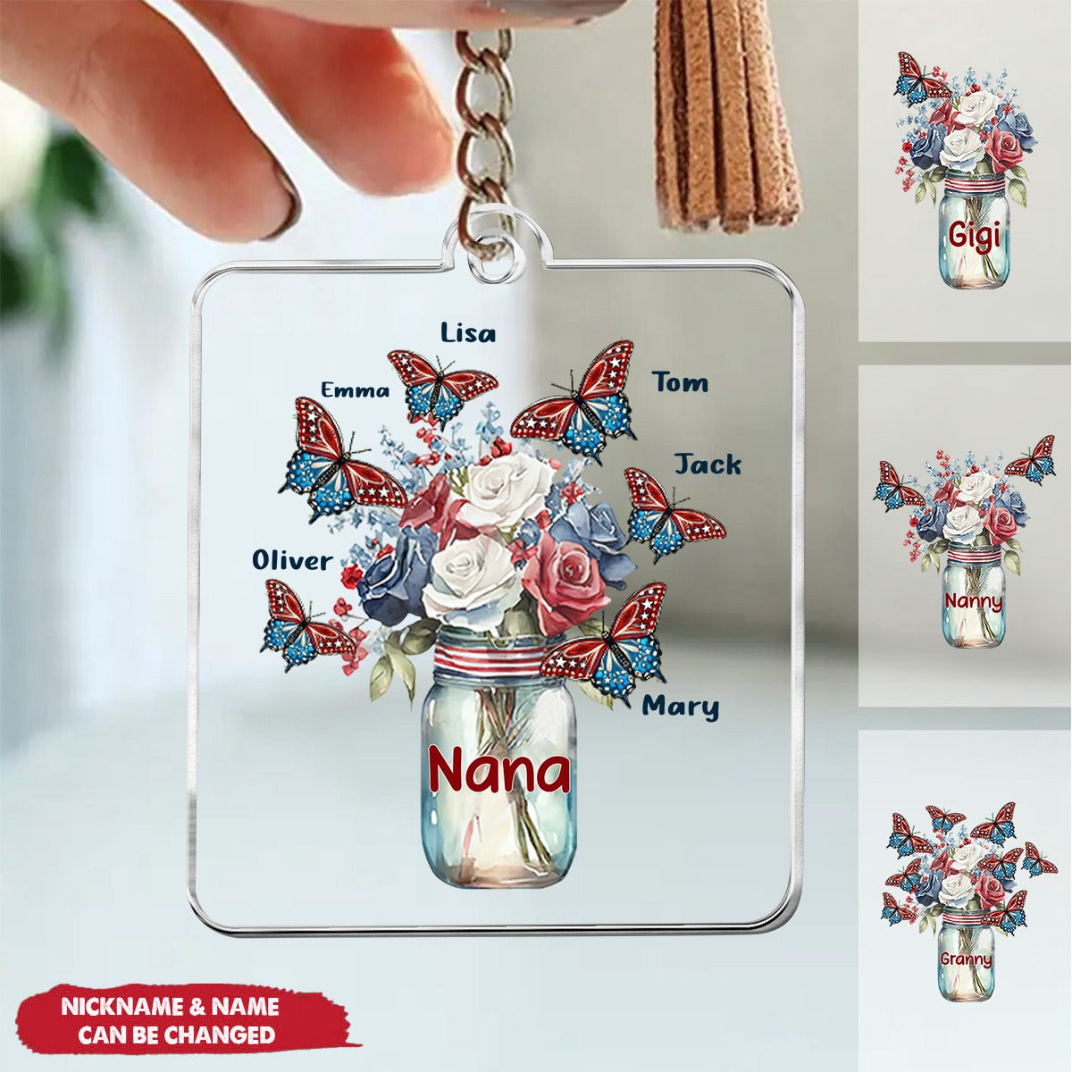 Happiness Is Being A Grandma - Personalized Grandma Transparent Keychain