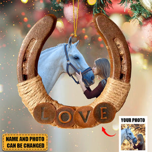 Personalized Photo Ornament - Christmas Gift For Horse Lover