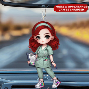 Cute Nurse Girl - Personalized Acrylic Ornament