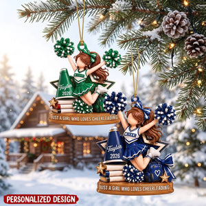 Custom Cheerleader Girl Ornament, Cheerleader Christmas Ornament