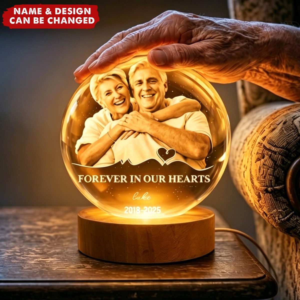 I'm Always With You Memorial Remembrance Gift - Personalized Ball Night Light