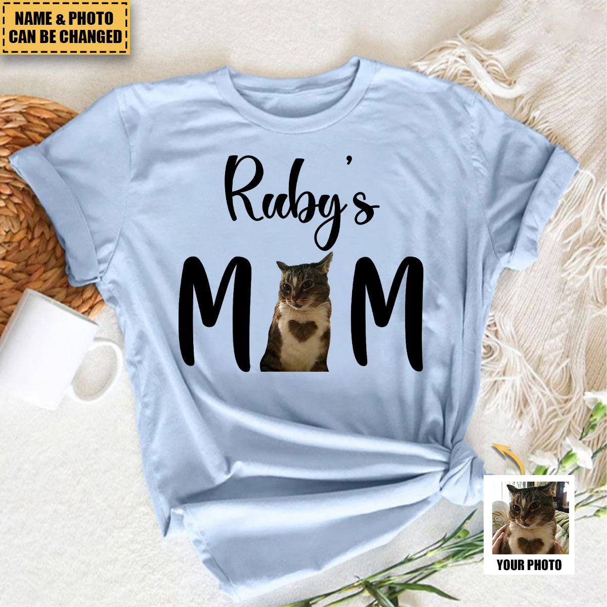 Dog Mom, Cat Mom Upload Image - Gift For Dog Lovers, Personalized T-Shirt