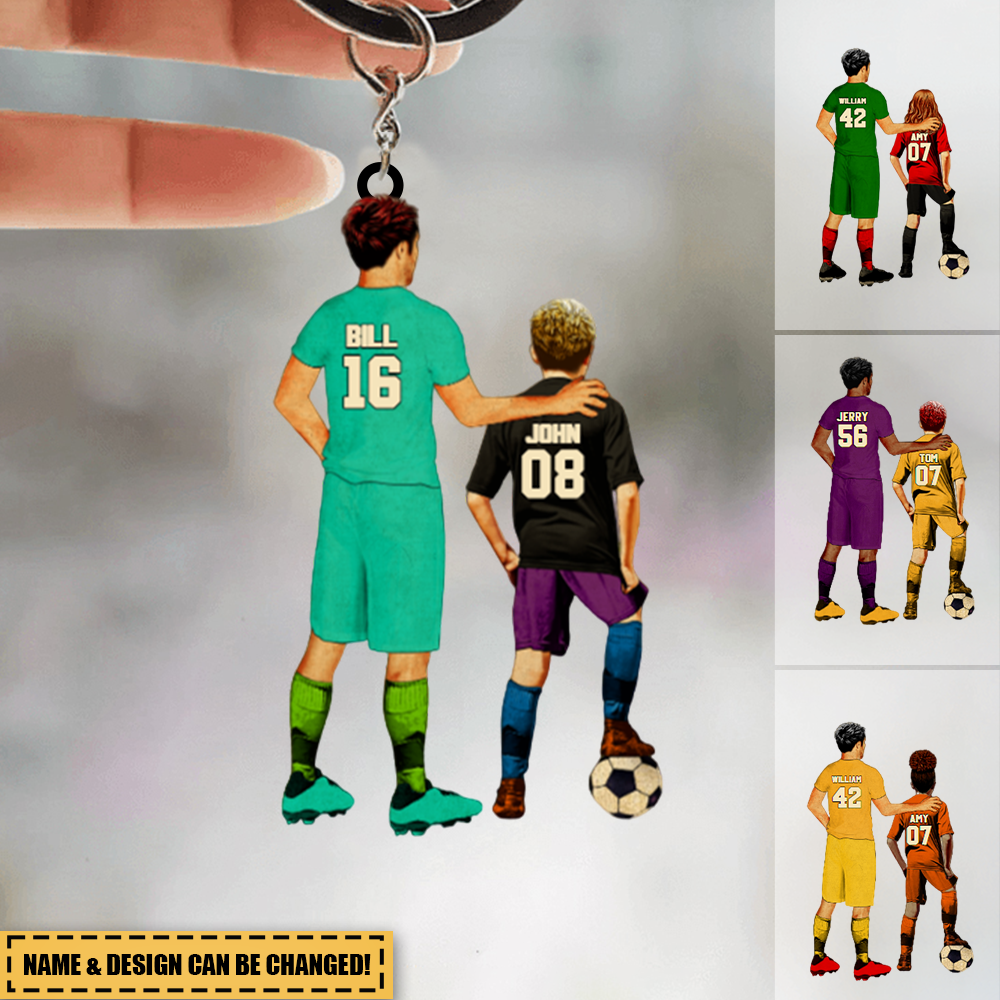 Personalized Soccer Keychain, Soccer Gift, Gifts For Soccer Players, Sport Gifts For Son, Soccer Lover Gifts With Custom Name, Number, Appearance & Landscape
