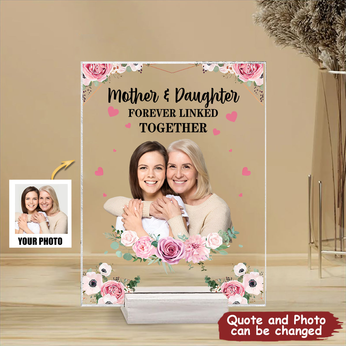 Mother And Children Forever Linked Together - Personalized Acrylic Plaque