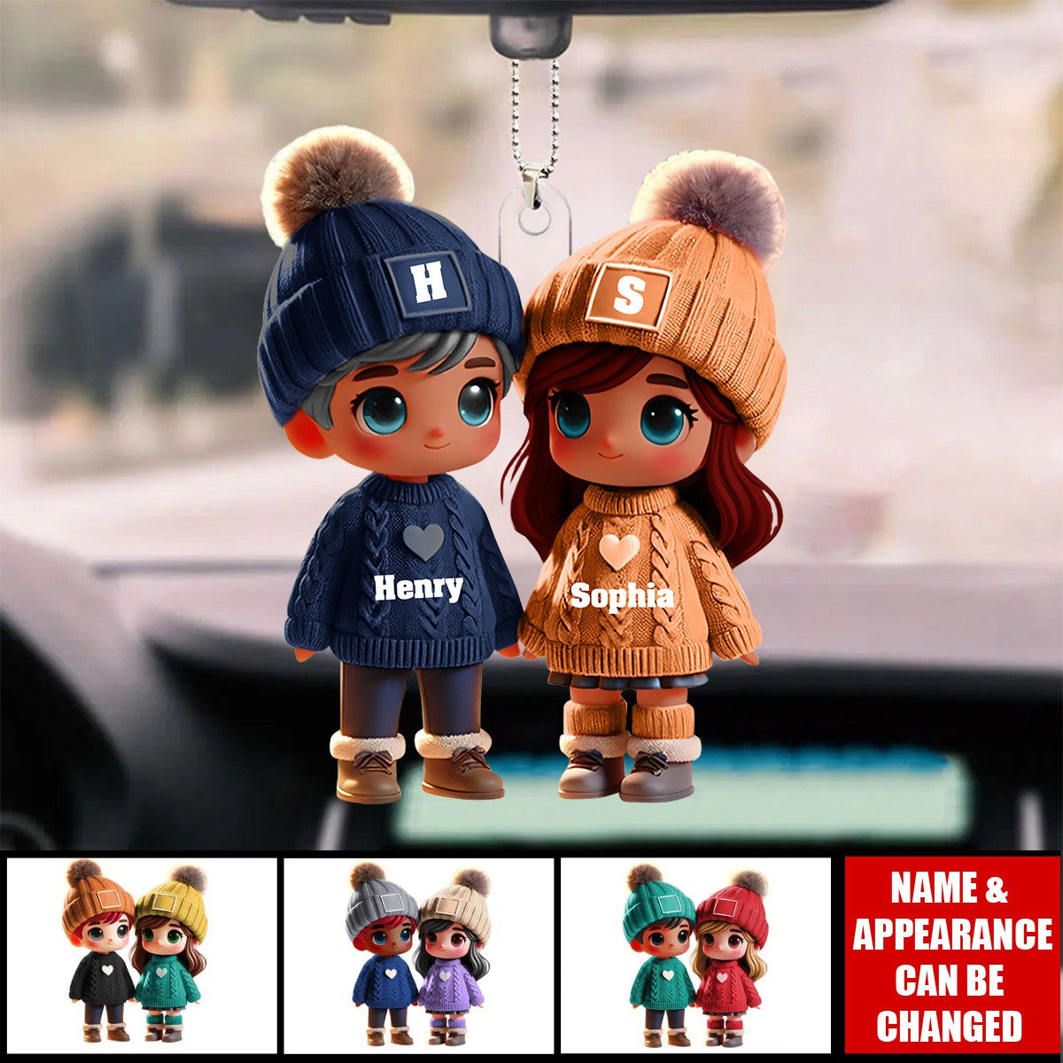 Personalized Gift For Couple Cute Cartoon Couple Walking Acrylic Ornament