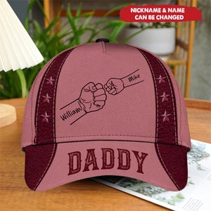 Leather Effect Fist Bump Personalized Cap Father's Day Gift