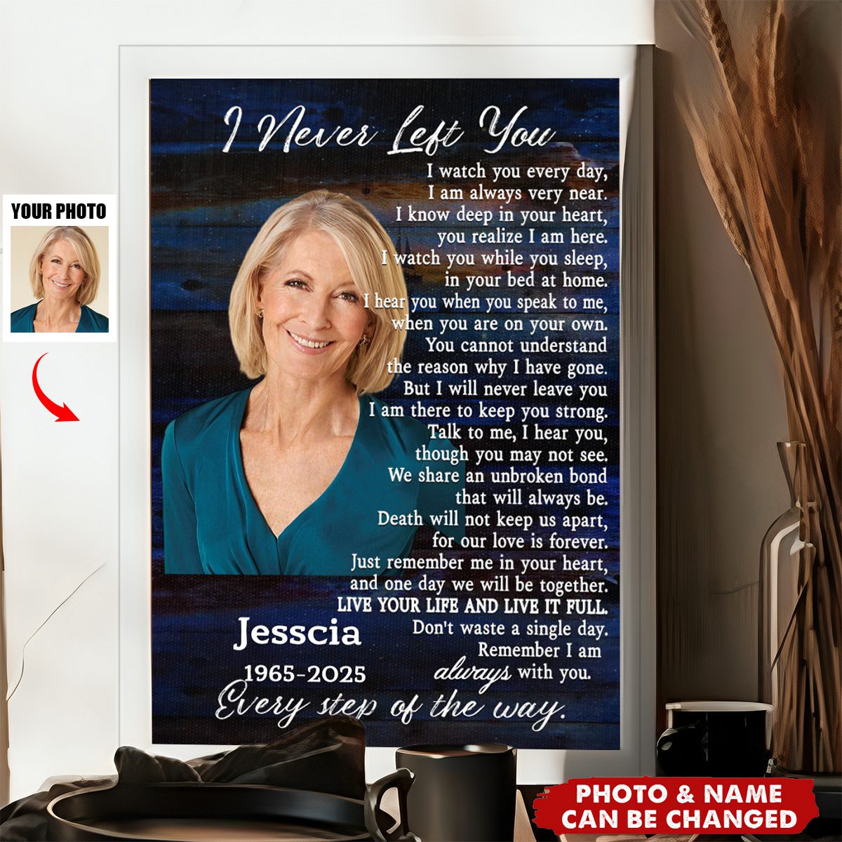 Memorial Personalized Canvas Prints - Custom Photo & Text - Memorial Gifts, I Never Left You