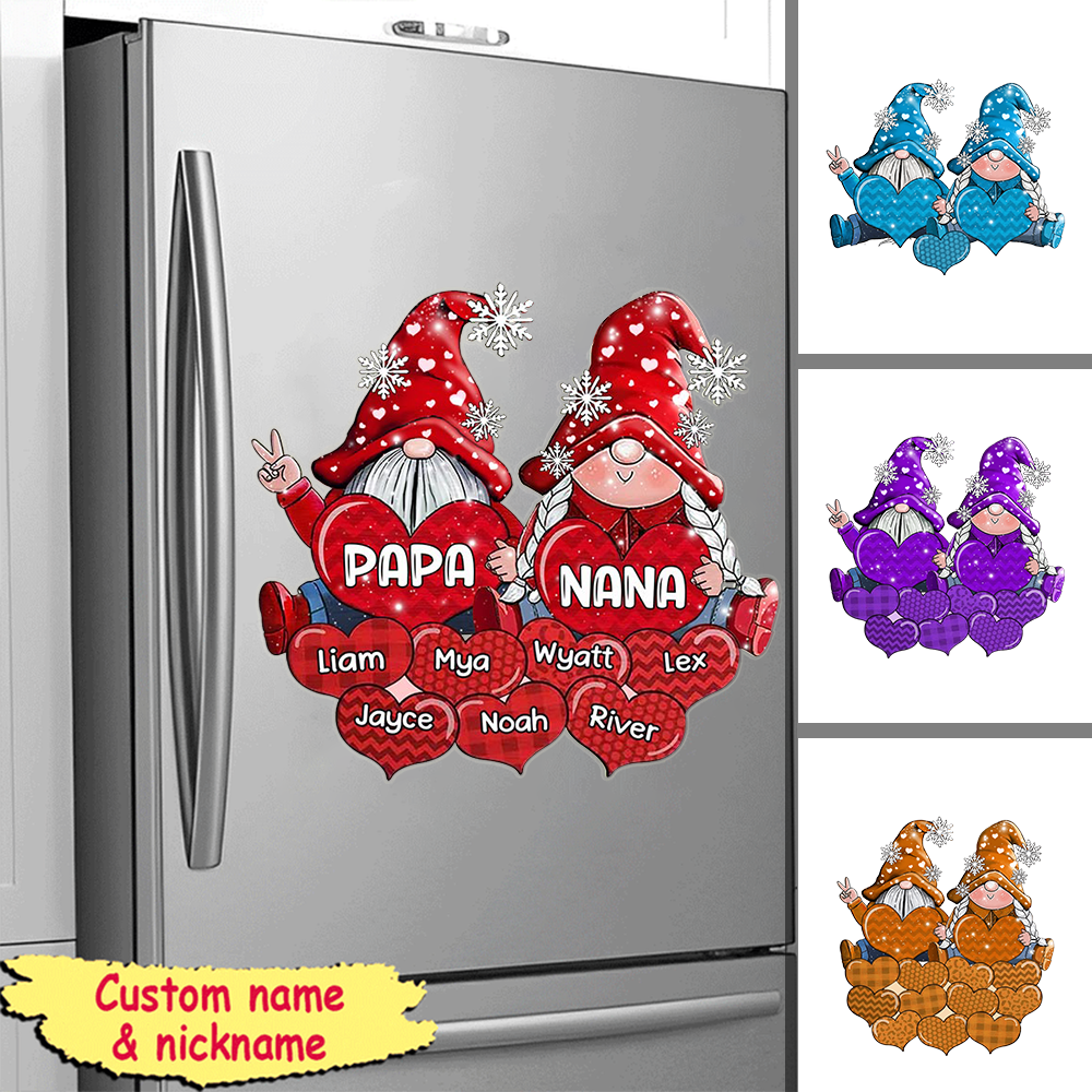 Colorful Christmas Draft Pappy Nana Daddy Mommy Sweet Heart Kids Personalized Sticker Decal