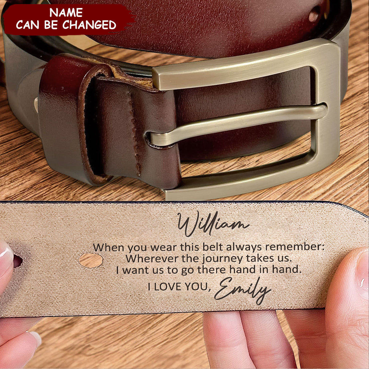 When You Wear This Belt Always Remember - Personalized Engraved Leather Belt