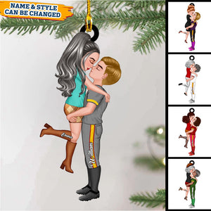 American Football Couple - Personalized Acrylic Ornament Awesome Christmas Gift