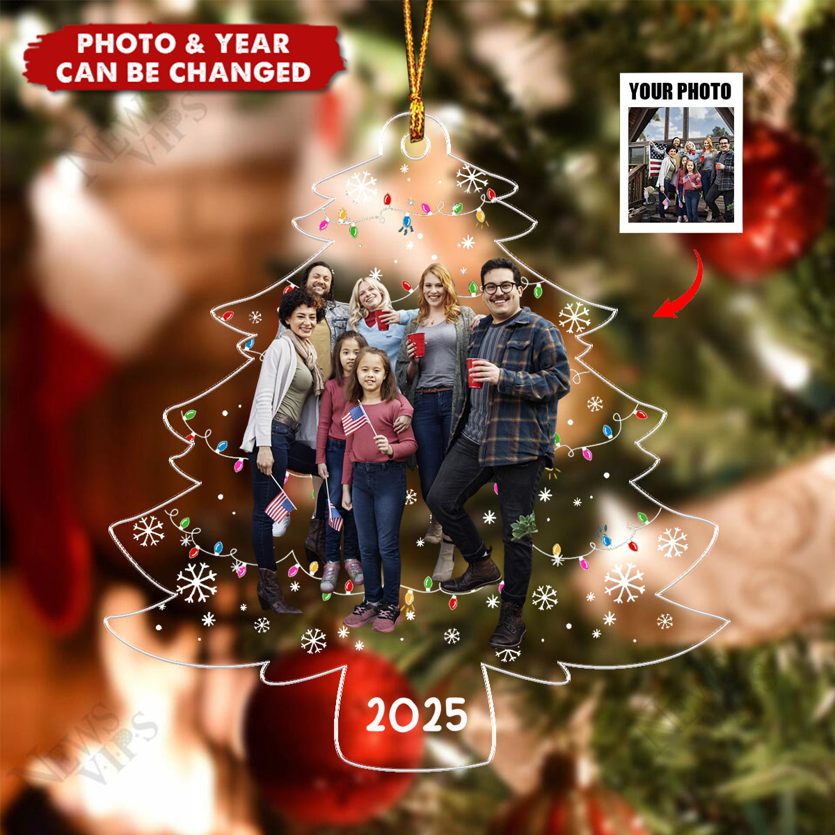 Celebrate Your Family This Christmas With A Personalized Tree Acrylic Ornament,Gift For Family
