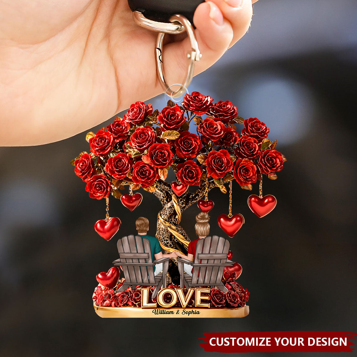 Tree Of Love - Personalized Couple Keychain
