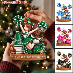 Custom Cheerleader Girl Ornament, Cheerleader Christmas Ornament