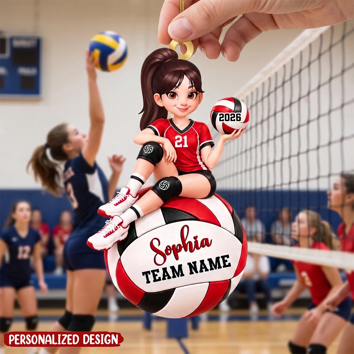 Proud Volleyball Player Slay Girl - Personalized Acrylic Ornament - Christmas Gift