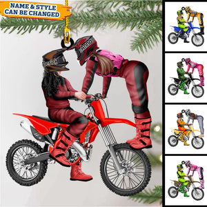 Motocross Couple, Personalized Acrylic Ornament, Gift For Christmas