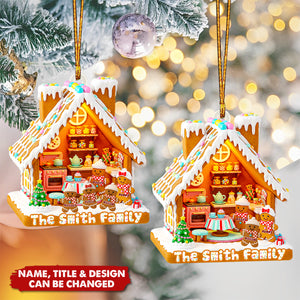 Gingerbread Family - Personalized Christmas Acrylic Ornament