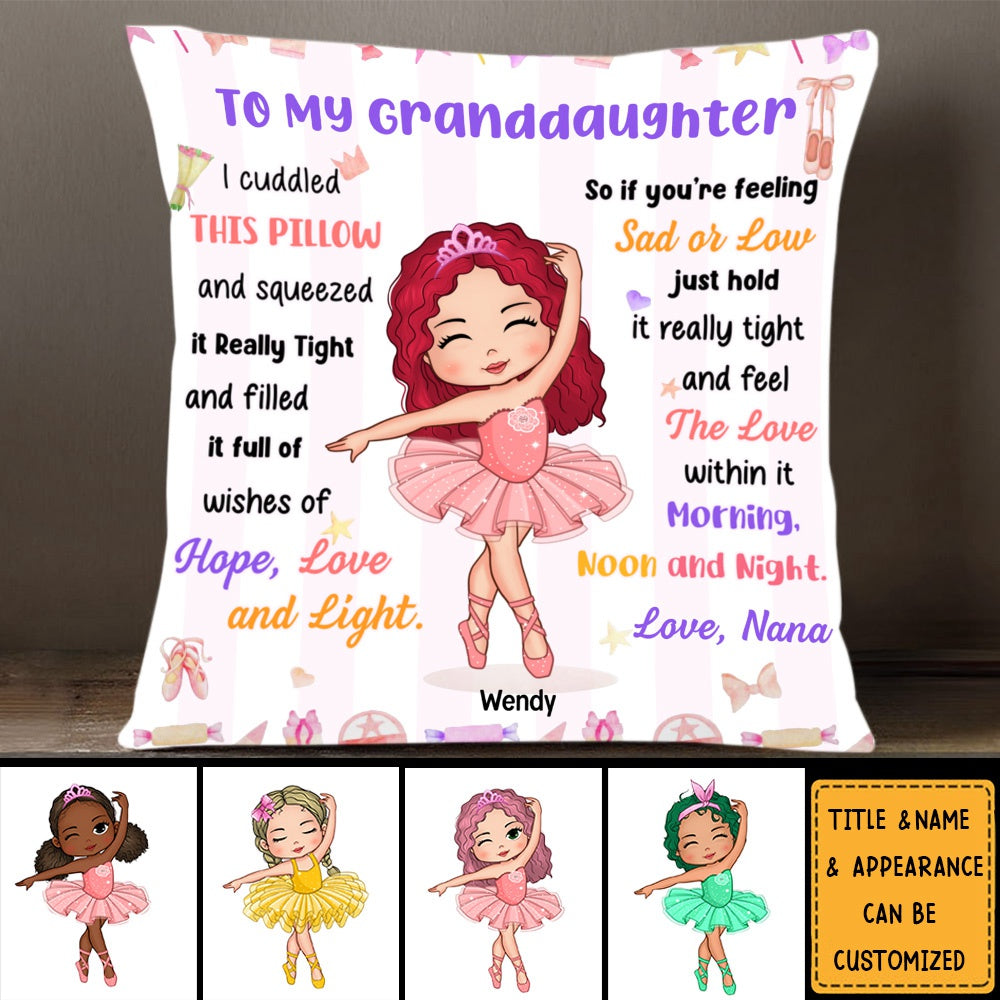 Gift For Granddaughter Daughter Hug This Ballerina Personalized Pillow