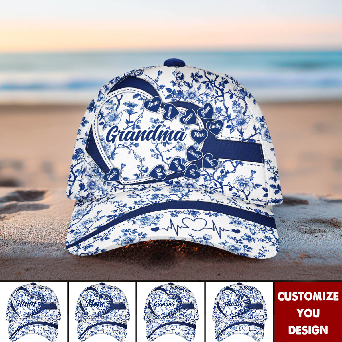 Grandma Mom Toile De Jouy - Personalized Classic Cap