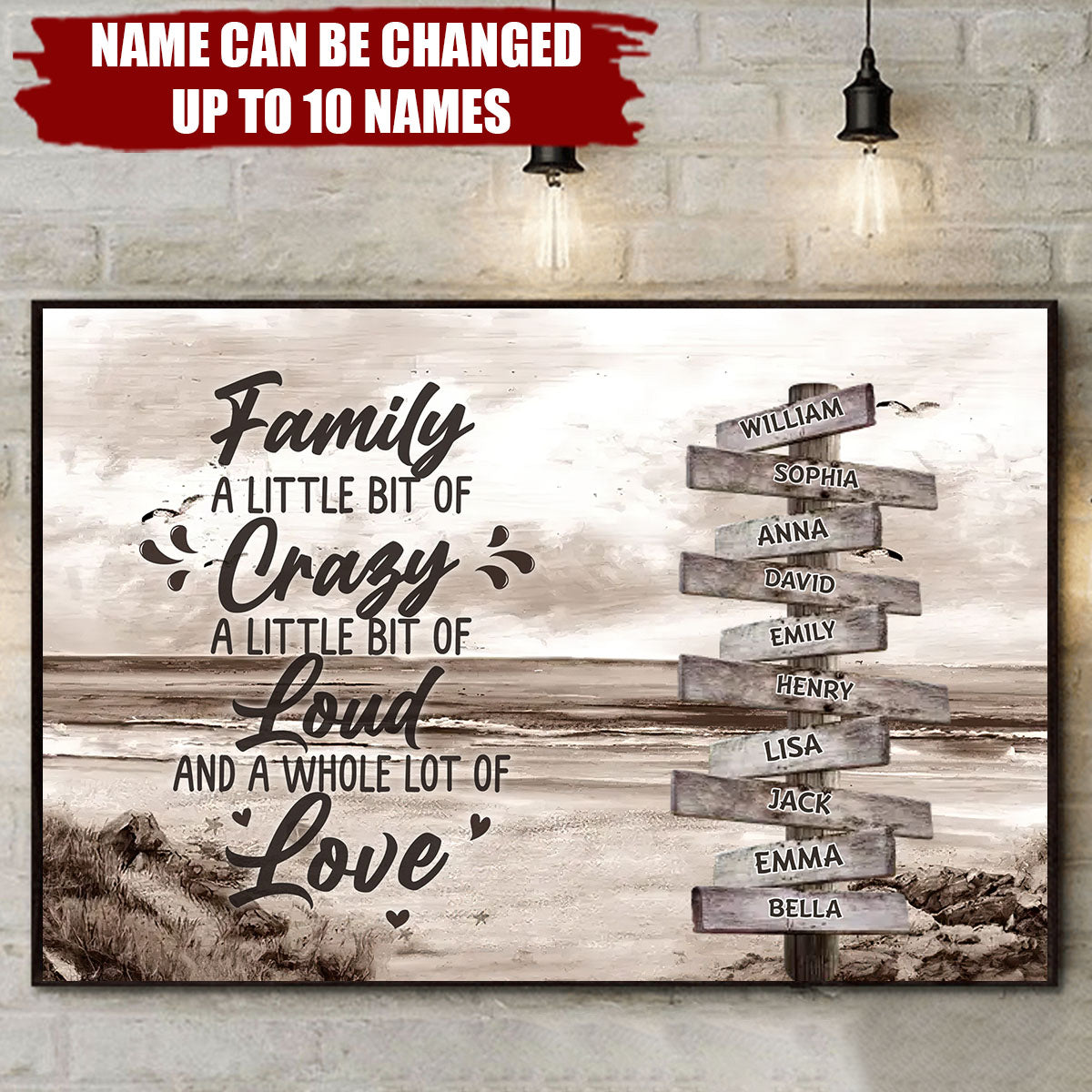 Custom Personalized Family Canvas Poster - Gift Idea For Family/ Couple/ Valentine - Family A Little Bit Of Crazy