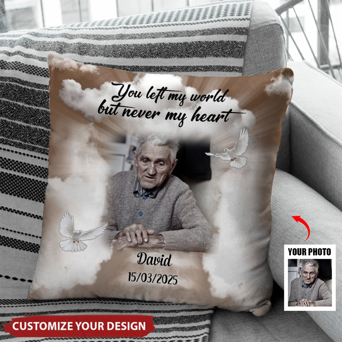 Loving Memories Custom Photo Pillow Memorial