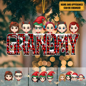 Cute Christmas Kids Custom Family Members Nickname Personalized Acrylic Christmas Ornament