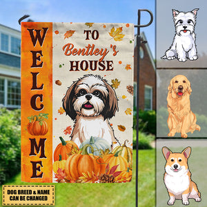 Welcome To The Dog House Fall Season, Personalized Garden Flags, Gifts For Dog Lovers