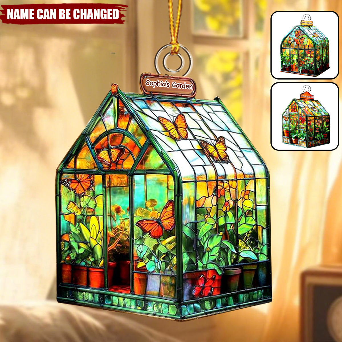 Personalized Garden Cottage Acrylic Ornament, Christmas Gift For Family