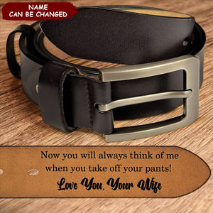 To Husband Boyfriend Valentines Father's Day Gift - Personalized Engraved Leather Belt