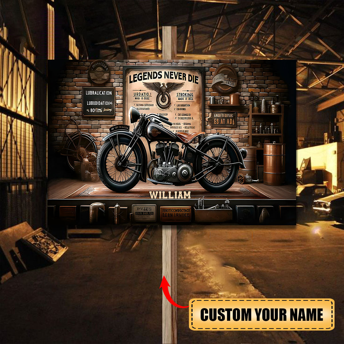 Personalized Legends Never Die Biker Rectangle Metal Sign – Gift For Biker