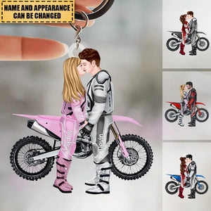 Personalized Motorcross Couple Keychain - Perfect Gift For Couples