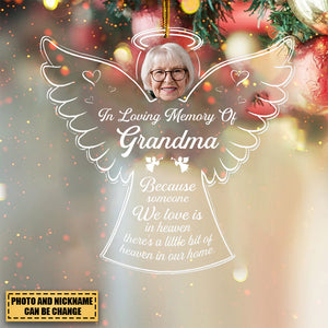 Heaven In Our Home - Personalized Angle Shaped Acrylic Photo Ornament