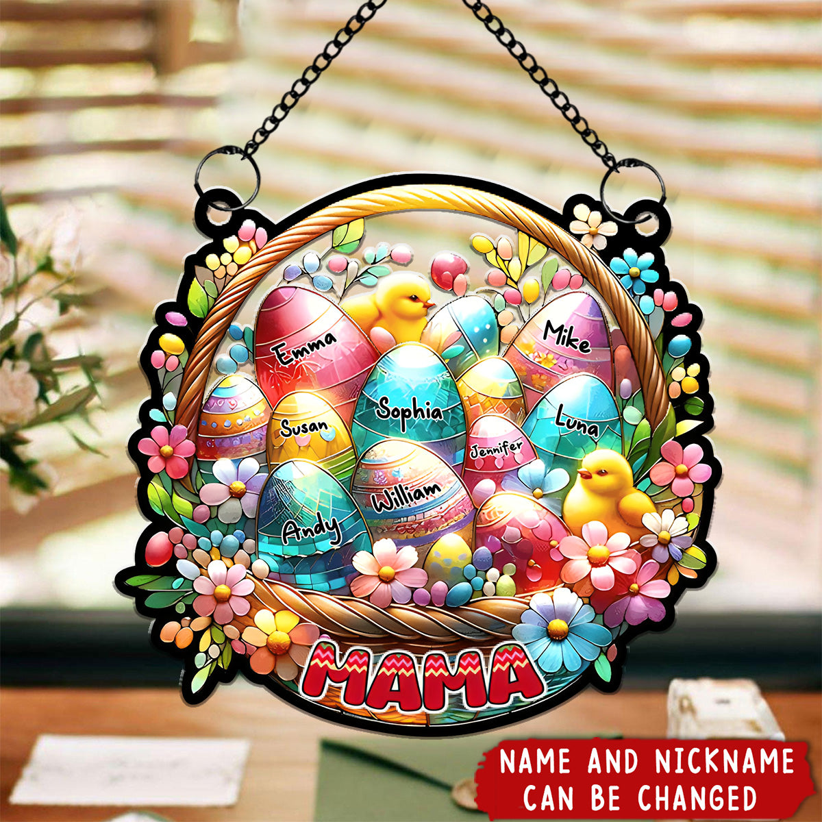 Personalized Easter Gifts For Grandma Suncatcher Ornament Easter Eggs