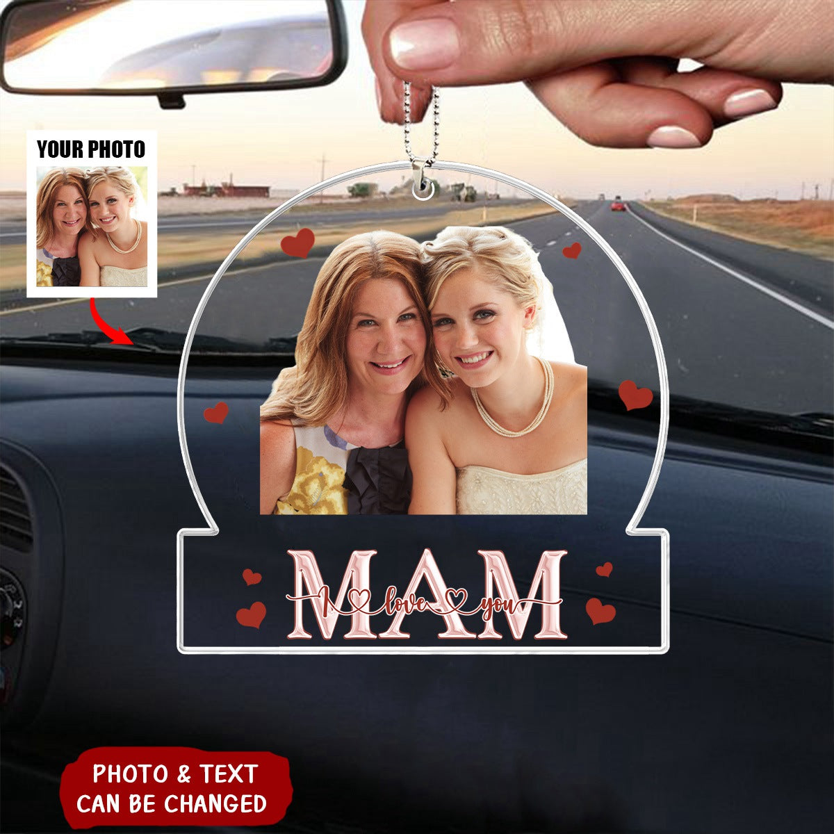 Family - Love Mom Nana - Personalized Acrylic Car Ornament