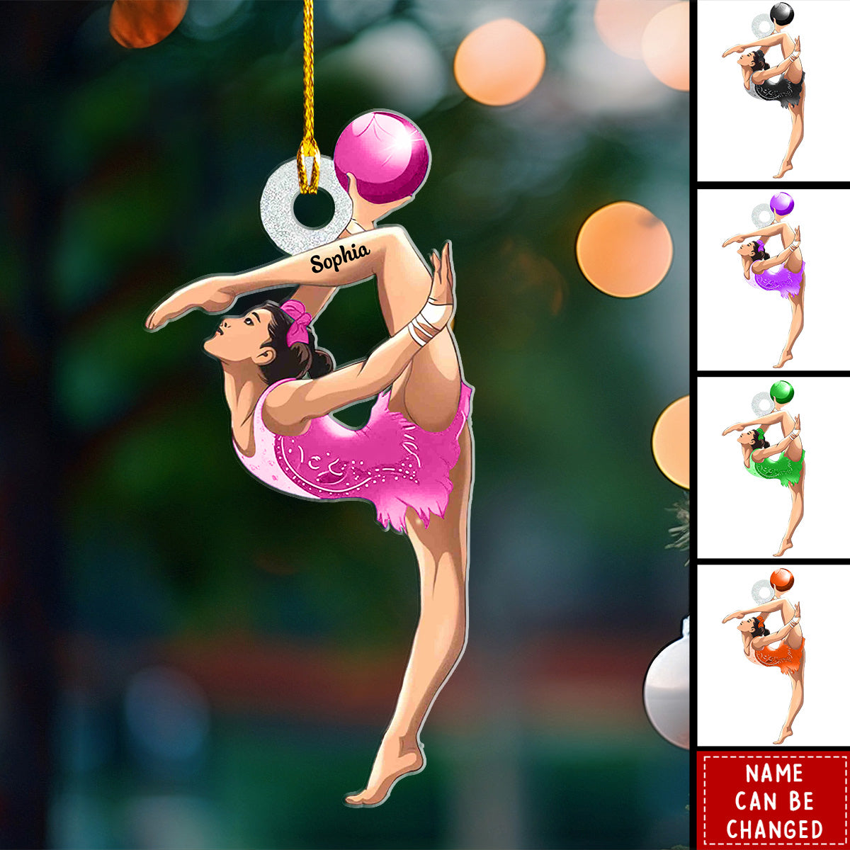 Personalized Gymnastics Christmas Ornament