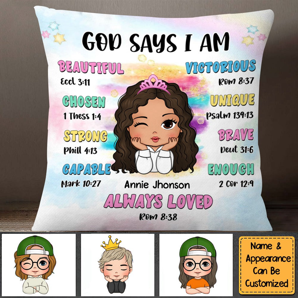 Gift For Granddaughter Grandson Daughter Son God Says Bible Verses Pillow
