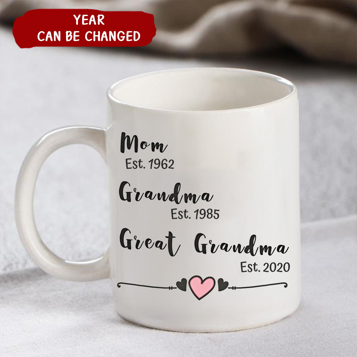 Gift For Mom, Grandma, Great Grandma Mug - Personalized The Year Mug