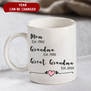 Gift For Mom, Grandma, Great Grandma Mug - Personalized The Year Mug