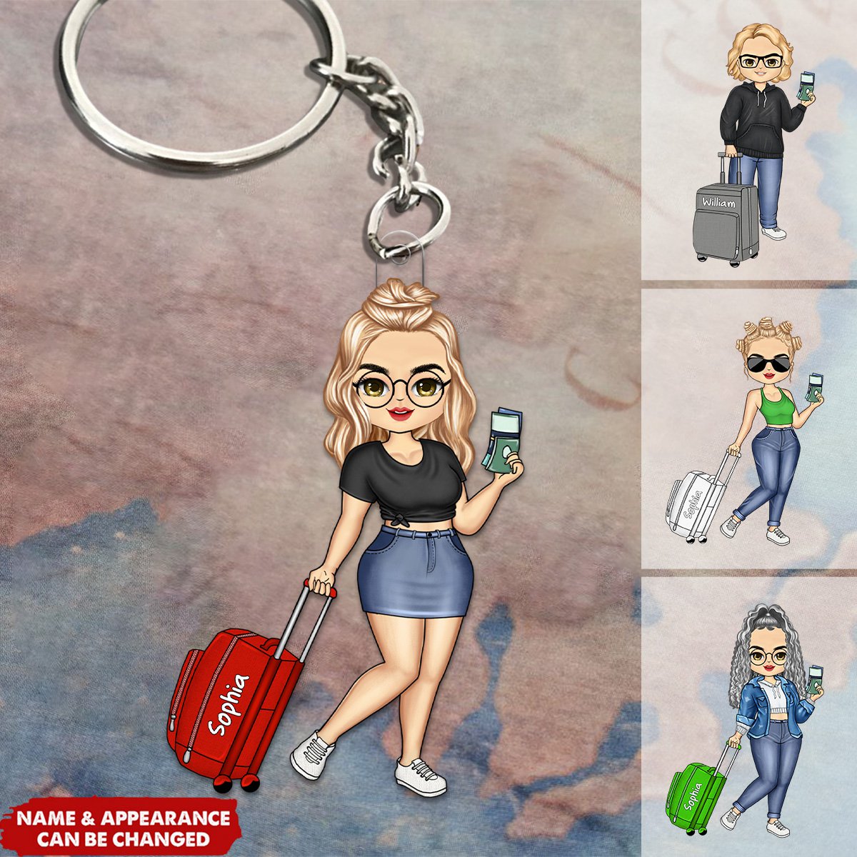 Gift For Traveling Lovers Personalized Acrylic Keychain