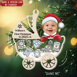 Custom Photo Christmas Santa Baby - Personalized Custom Acrylic Shaker Ornament