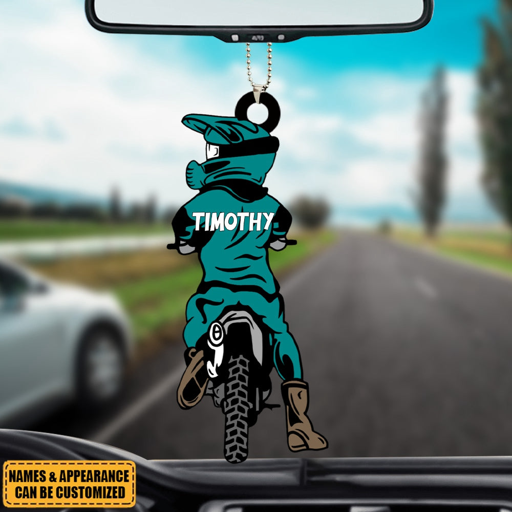 Racing Doll Personalized Acrylic Ornament, Gift For Motocross Family, Motor Racers