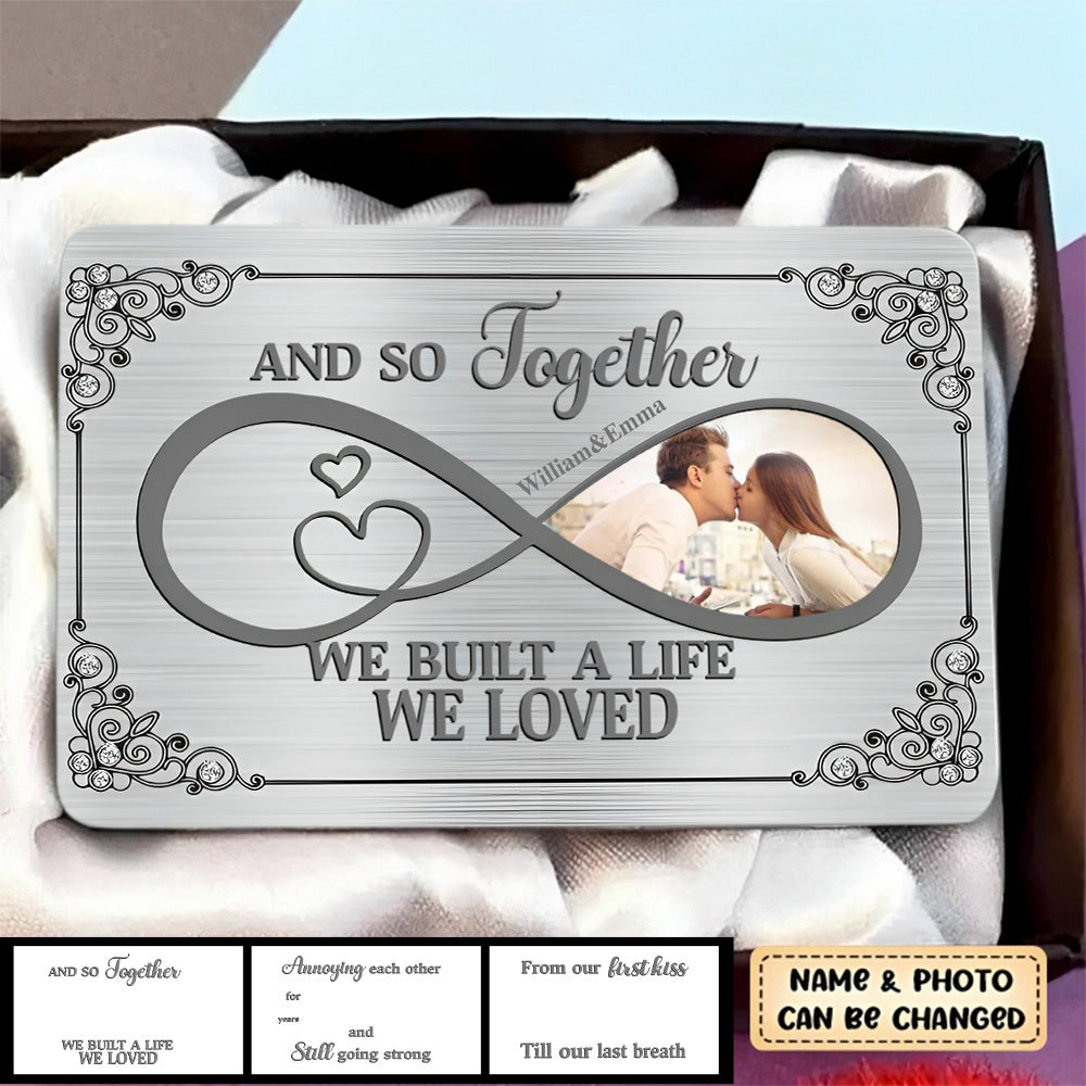 Personalized Couple Wallet Card - Upload Photo - Gift Idea For Couple/ Him/ Her - From Our First Kiss Till Our Last Breath