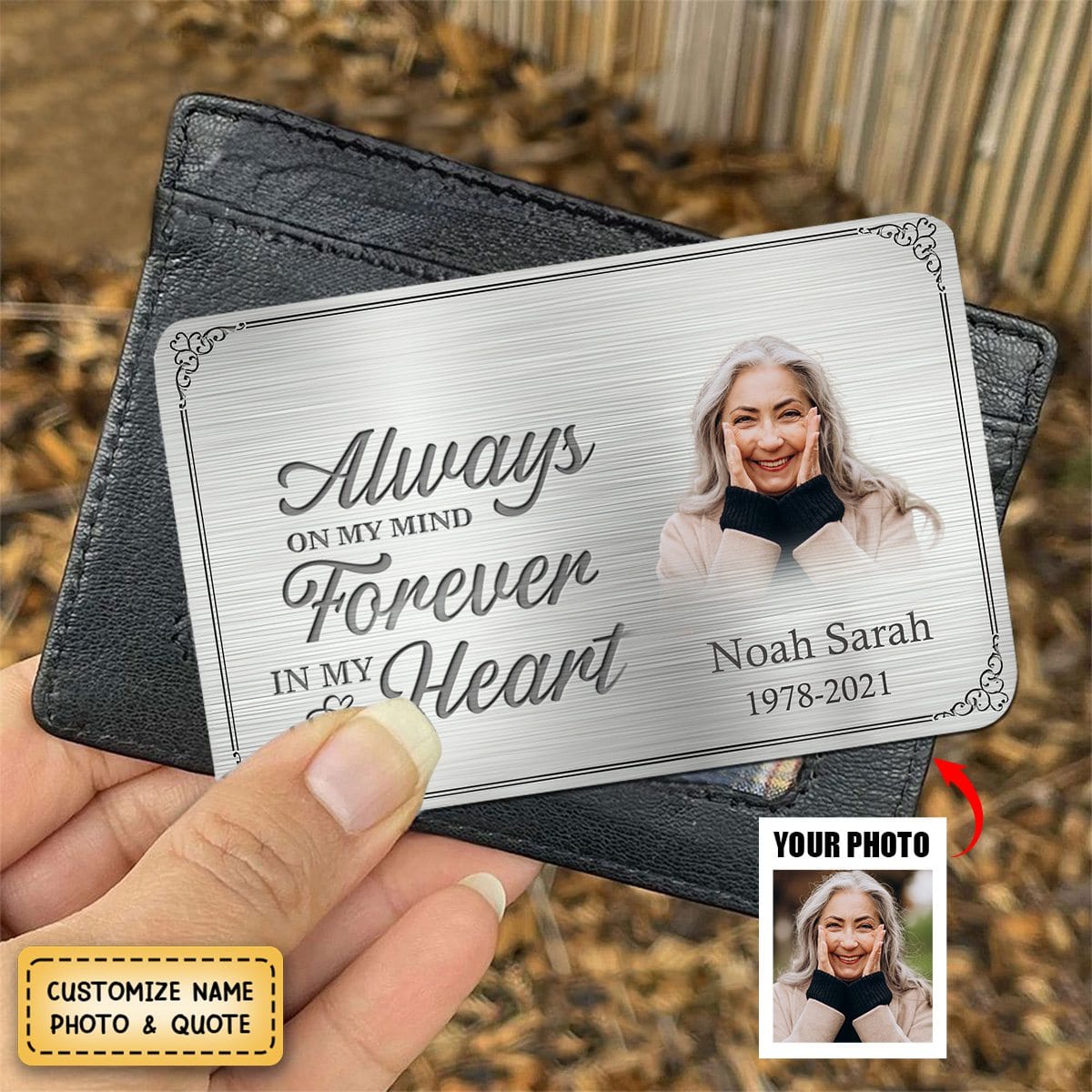 I'll Carry You With Me Until I See You Again - Personalized Photo Stainless Steel Wallet Card
