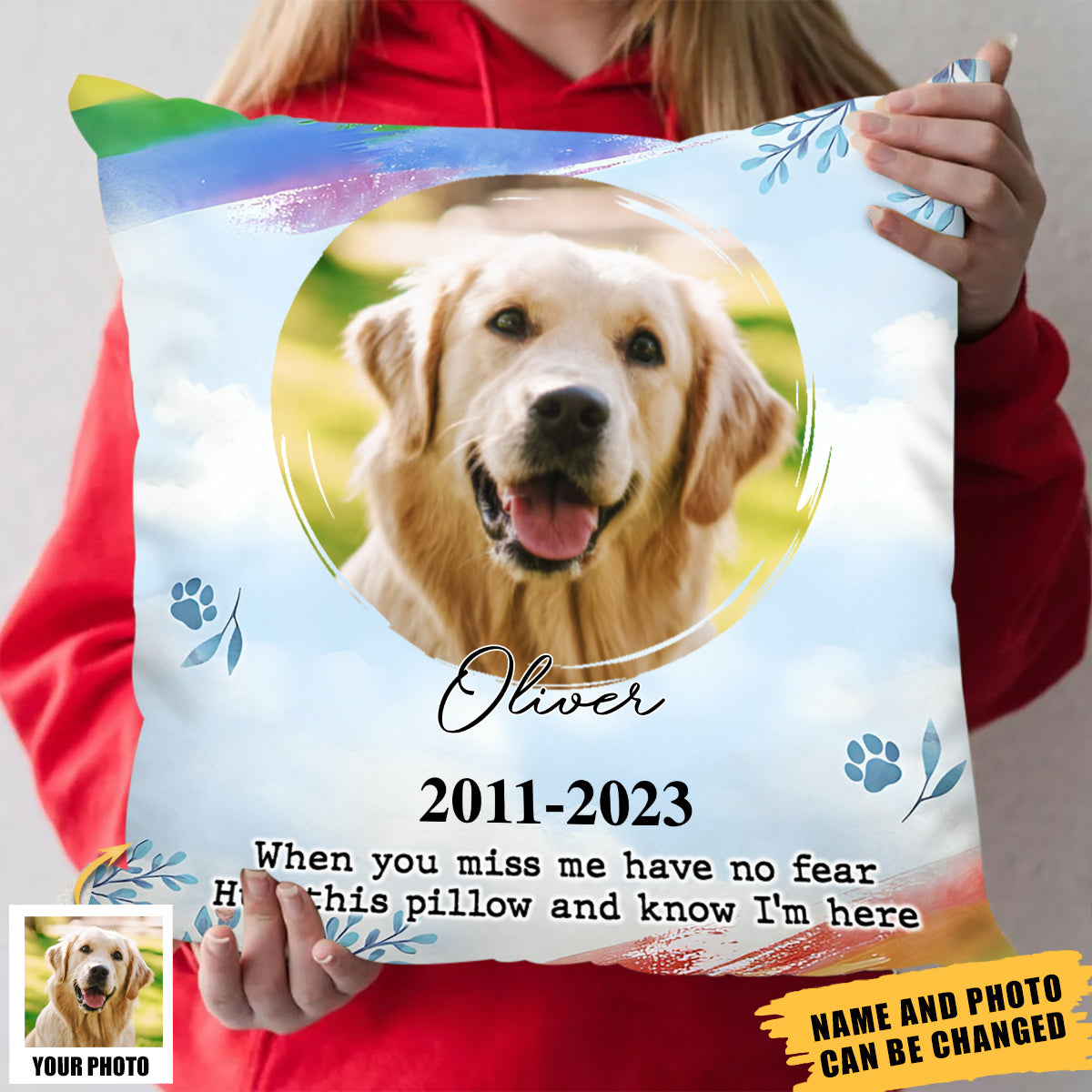 Memorial Custom Photo My Love For You Is Always Near Pillow