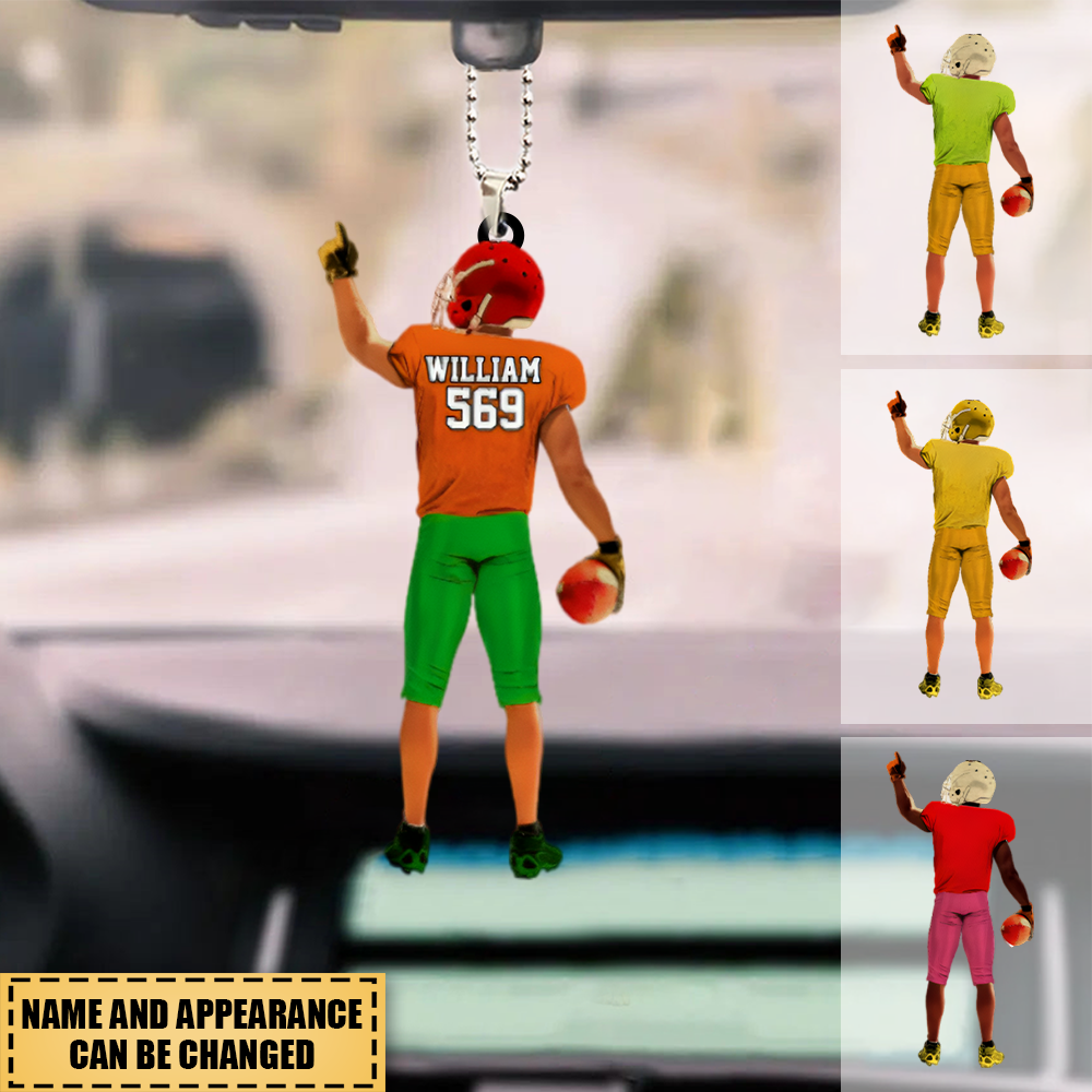 Football Ornament, with custom Name, Number & Appearance, American Football Gift, Gifts For American Football Players, Sport Gifts For Son, Football Lover Gifts