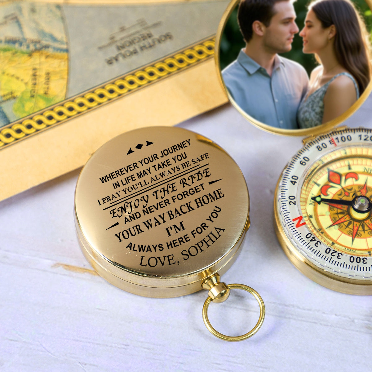 Custom Photo I'm Always Here For You - Personalized Compass