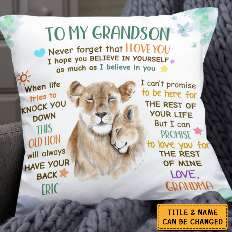 Never Forget That I Love You - Personalized Pillow For Granddaughter Grandson Daughter Son