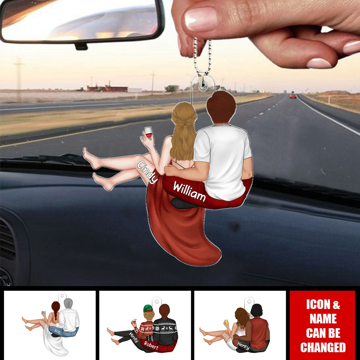 My Favorite Place - Personalized Acrylic Car Ornament - Gift For Couple