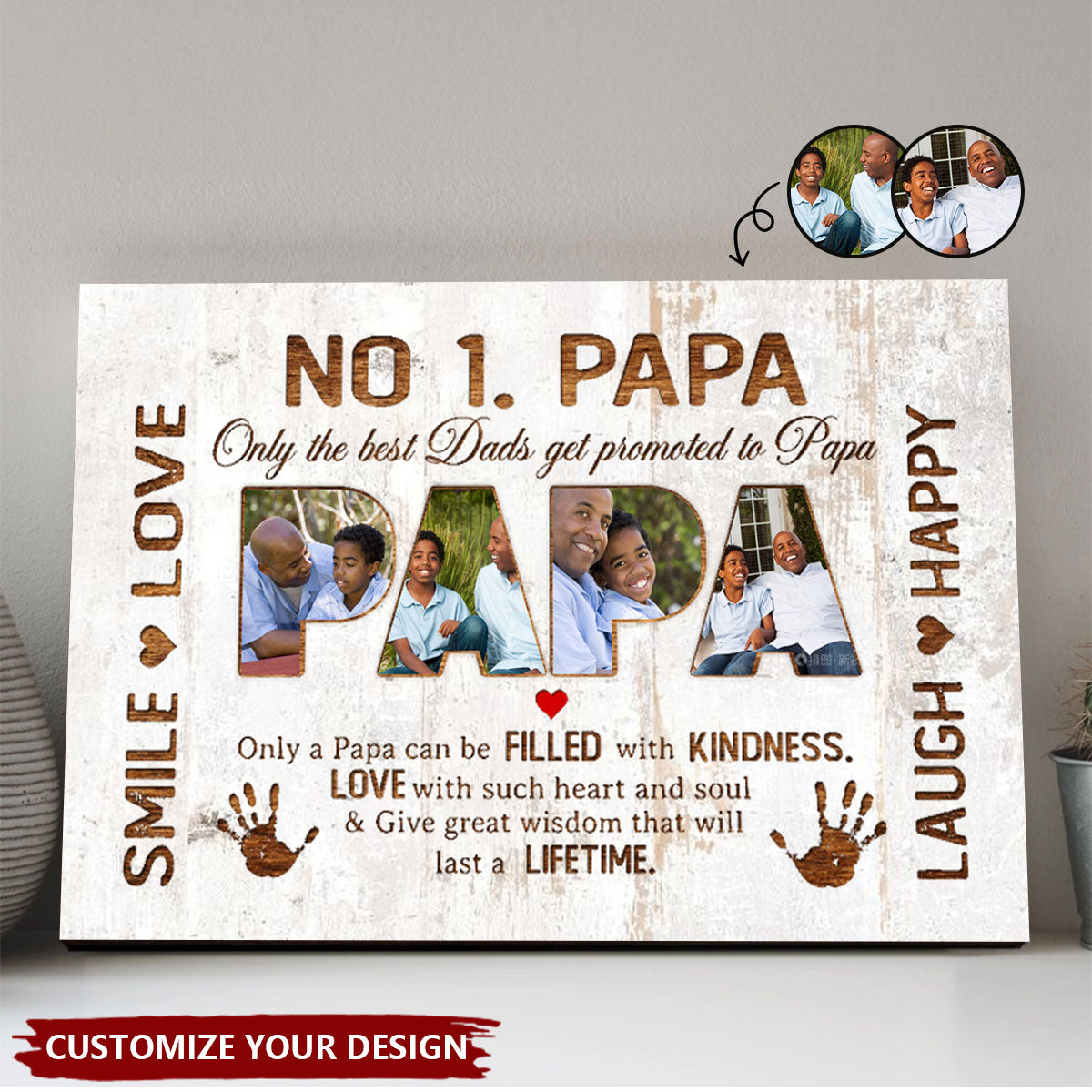 Custom Photo No 1. Papa Only The Best Dads Get Promoted To Papa Poster