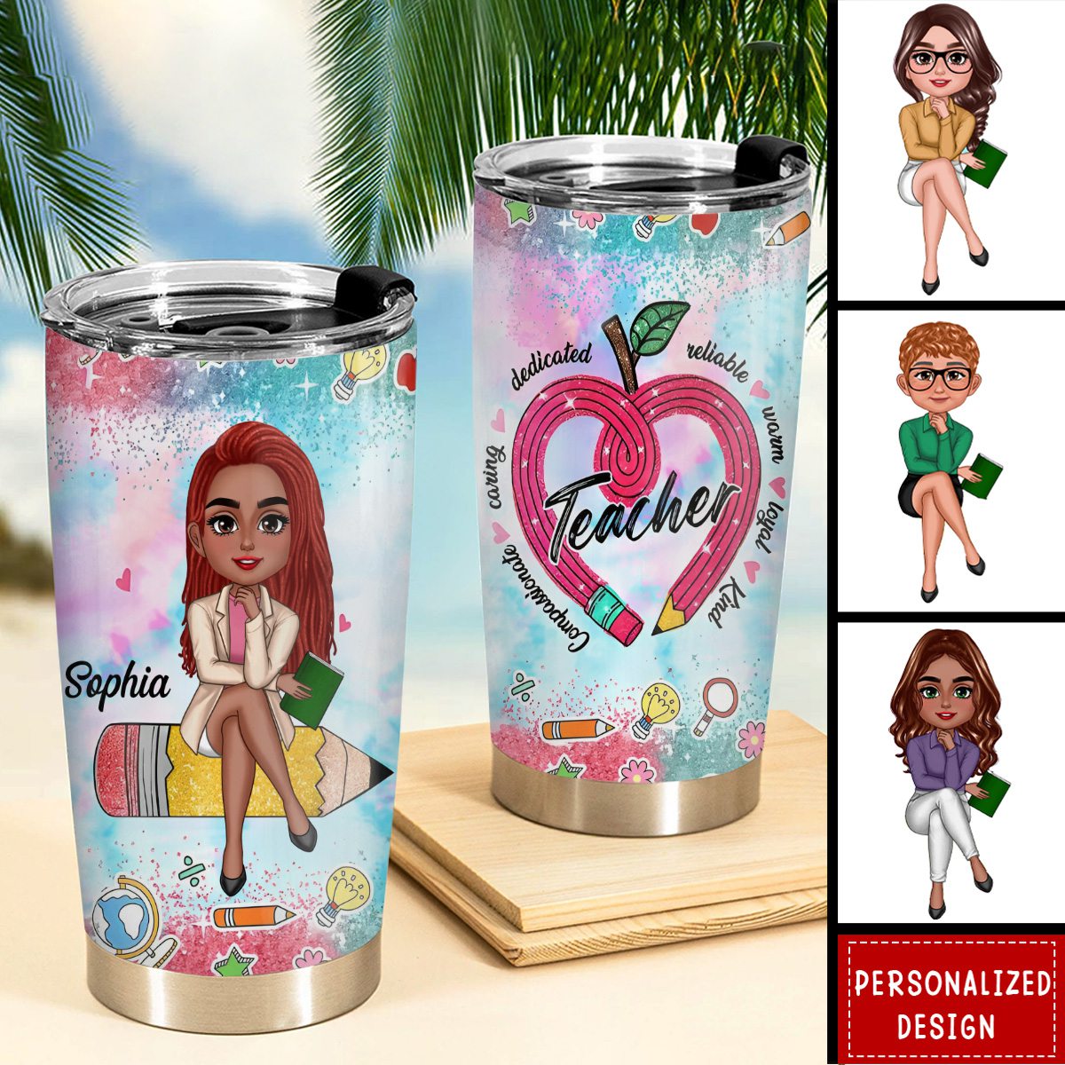 Gift For Teachers Teach Love Inspire Personalized Tumbler