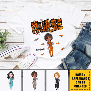 Halloween Nurse - Personalized Custom T-Shirt - Nurse's Day, Halloween, Appreciation Gift For Nurse